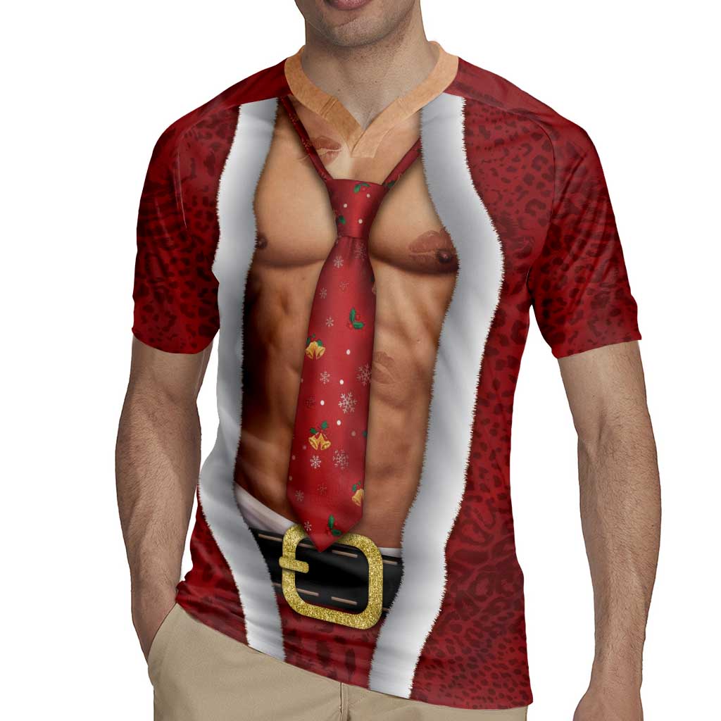 Christmas Costume Rugby Jersey Muscle Santa - Wonder Print Shop