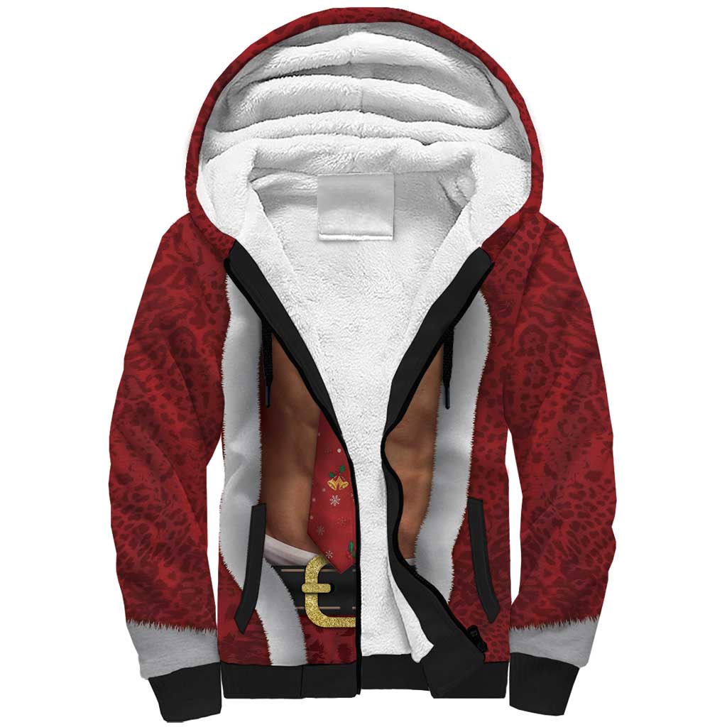 Christmas Costume Sherpa Hoodie Muscle Santa - Wonder Print Shop