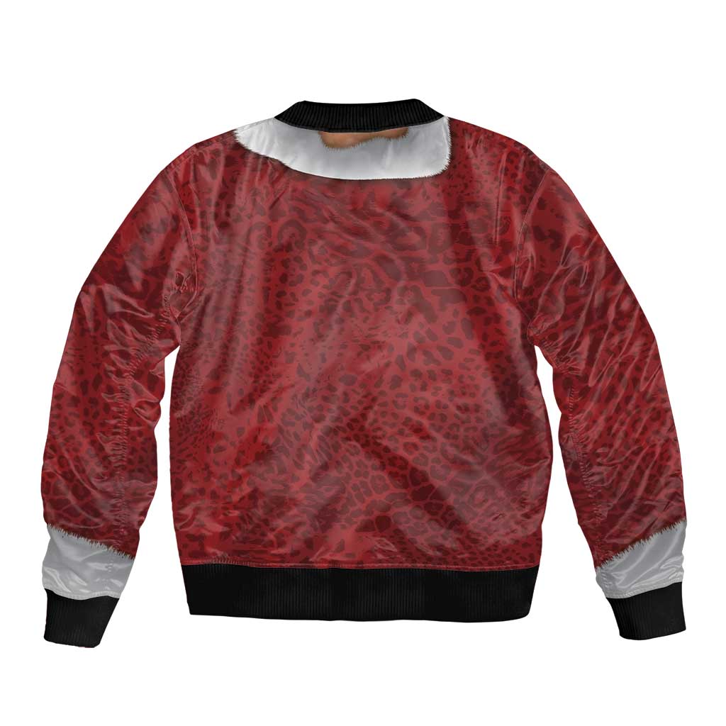 Christmas Costume Sleeve Zip Bomber Jacket Muscle Santa - Wonder Print Shop