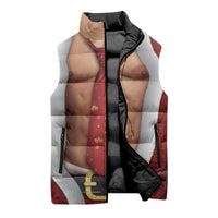 Christmas Costume Sleeveless Puffer Jacket Muscle Santa - Wonder Print Shop