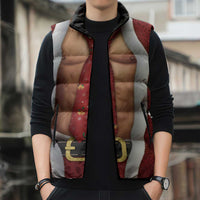 Christmas Costume Sleeveless Puffer Jacket Muscle Santa - Wonder Print Shop