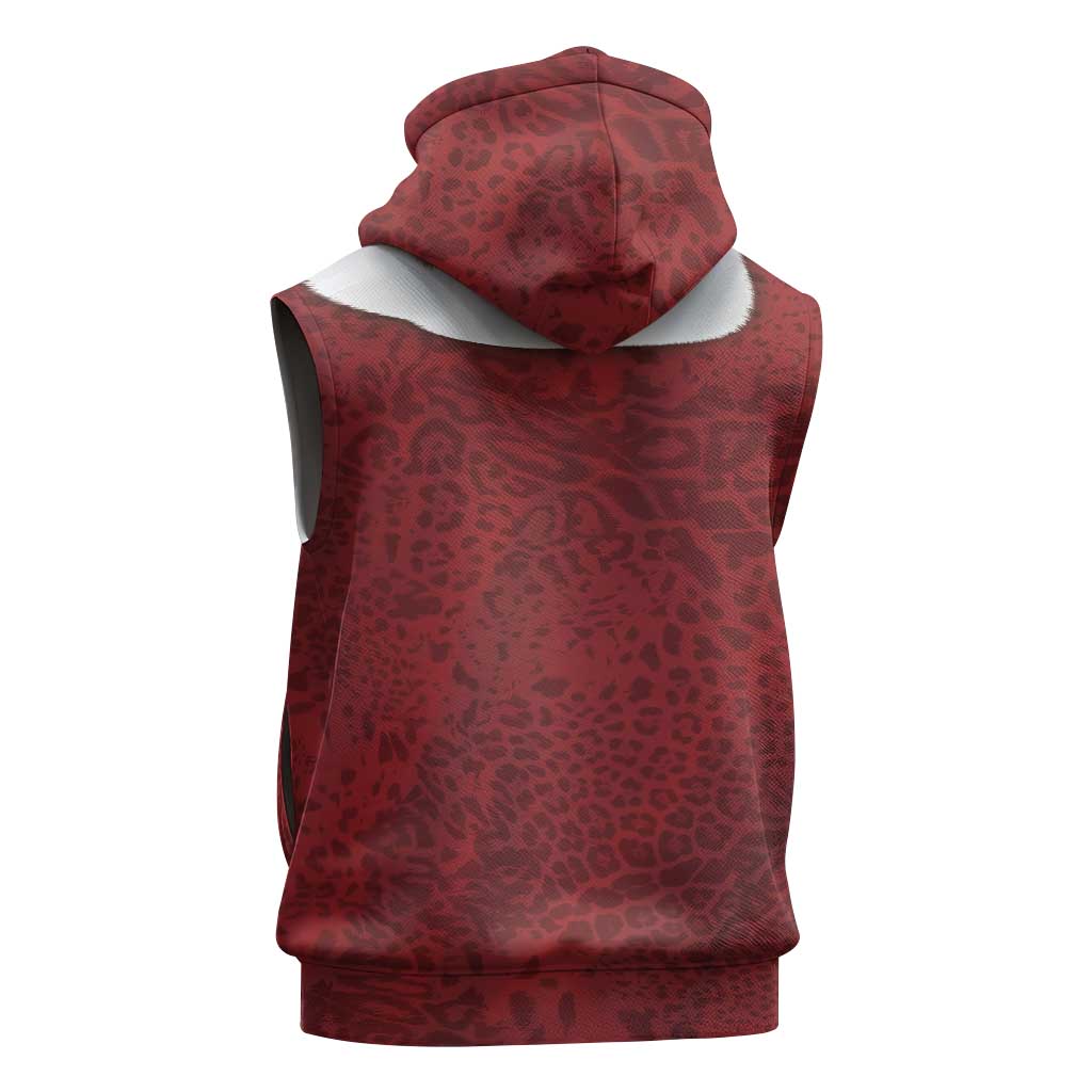 Christmas Costume Sleeveless Zip Hoodie Muscle Santa - Wonder Print Shop