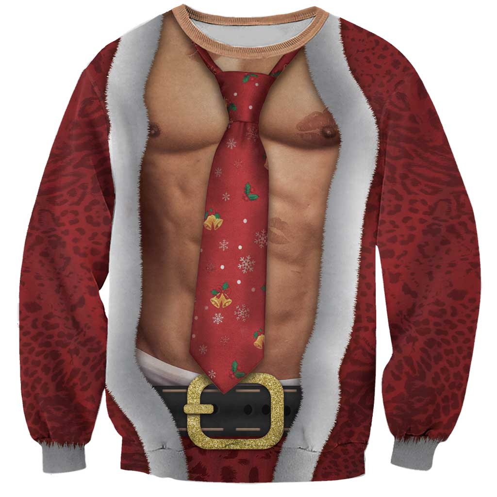 Christmas Costume Sweatshirt Muscle Santa - Wonder Print Shop