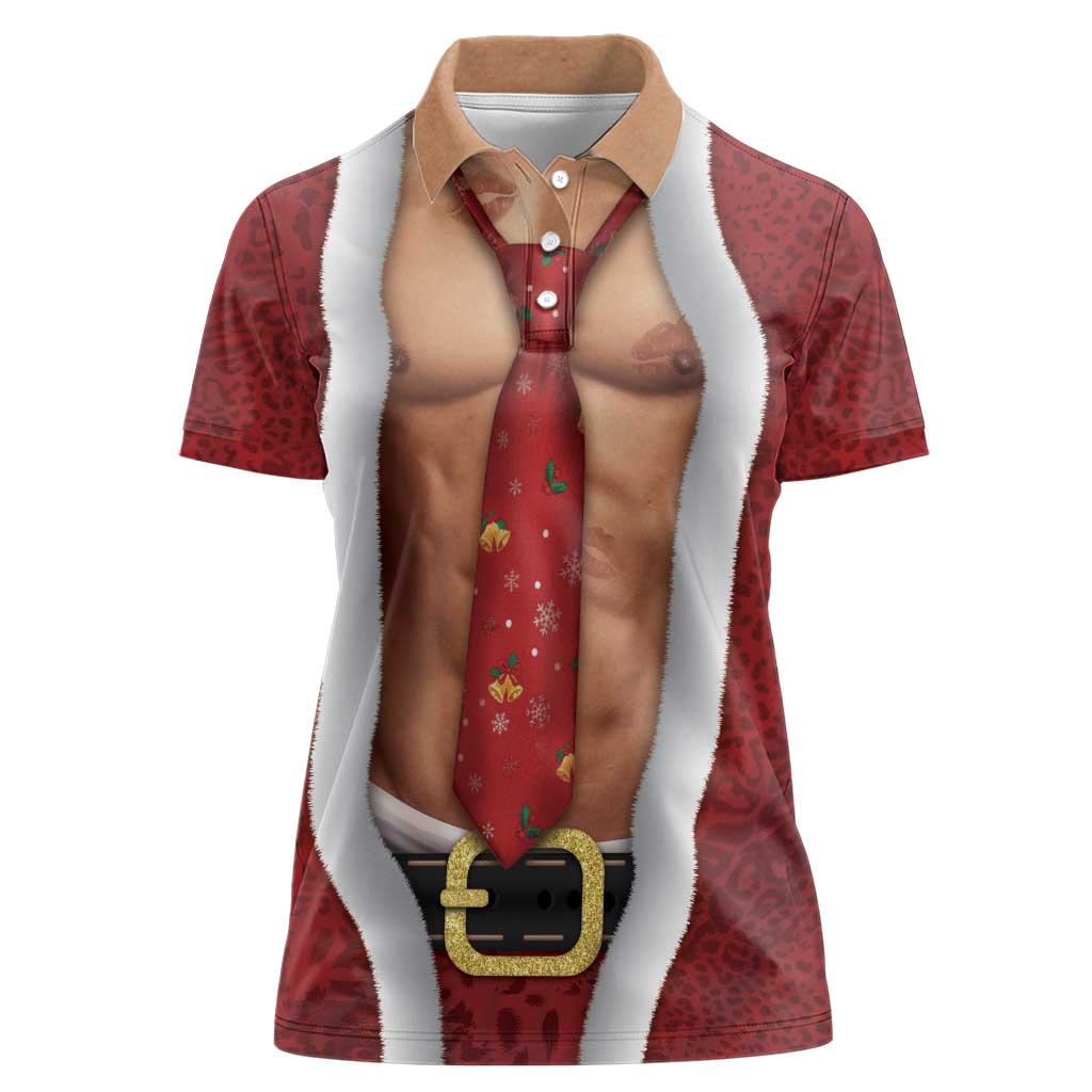 Christmas Costume Women Polo Shirt Muscle Santa - Wonder Print Shop