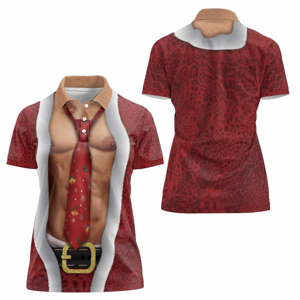 Christmas Costume Women Polo Shirt Muscle Santa - Wonder Print Shop