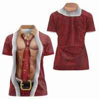 Christmas Costume Women Polo Shirt Muscle Santa - Wonder Print Shop