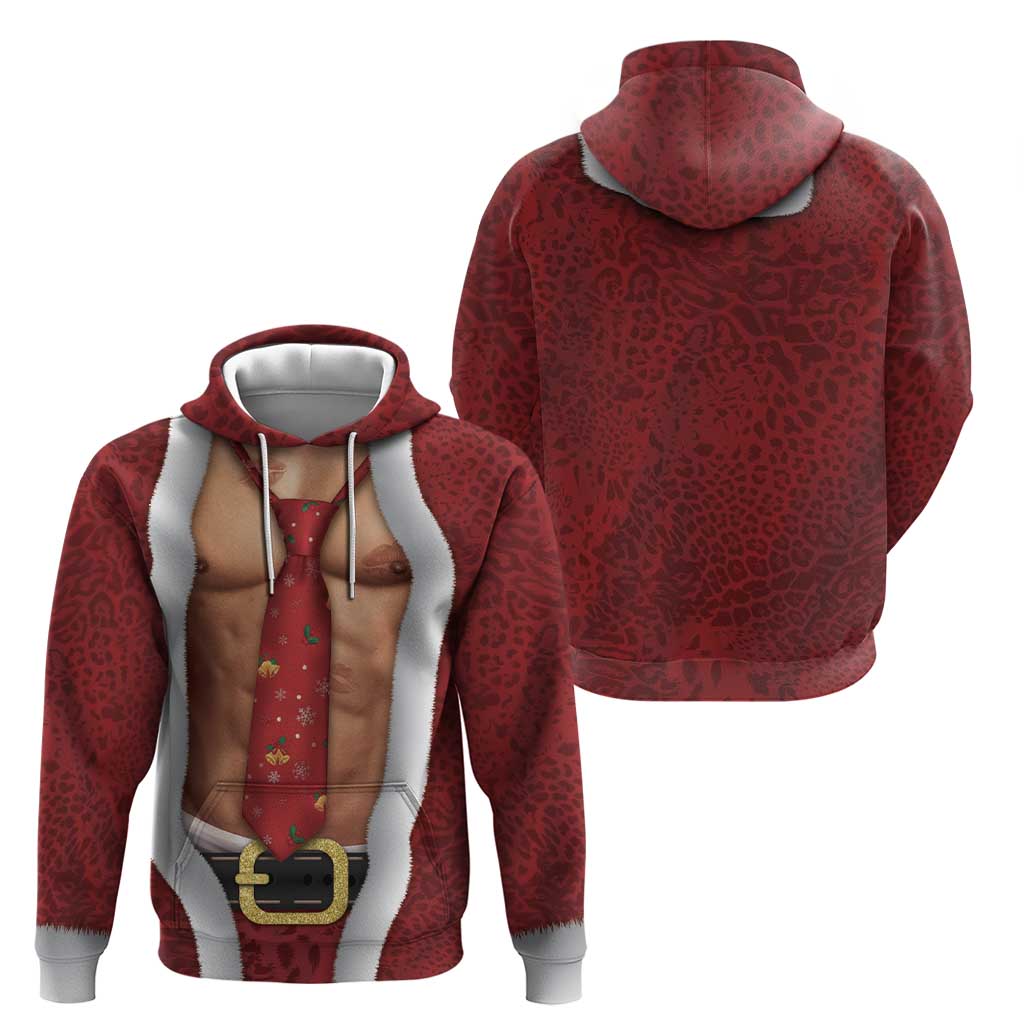 Christmas Costume Zip Hoodie Muscle Santa - Wonder Print Shop