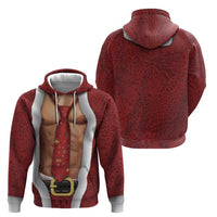 Christmas Costume Zip Hoodie Muscle Santa - Wonder Print Shop