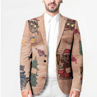 Christmas Costume Blazer Funny Hairy Body Xmas Tattoo - Wonder Print Shop