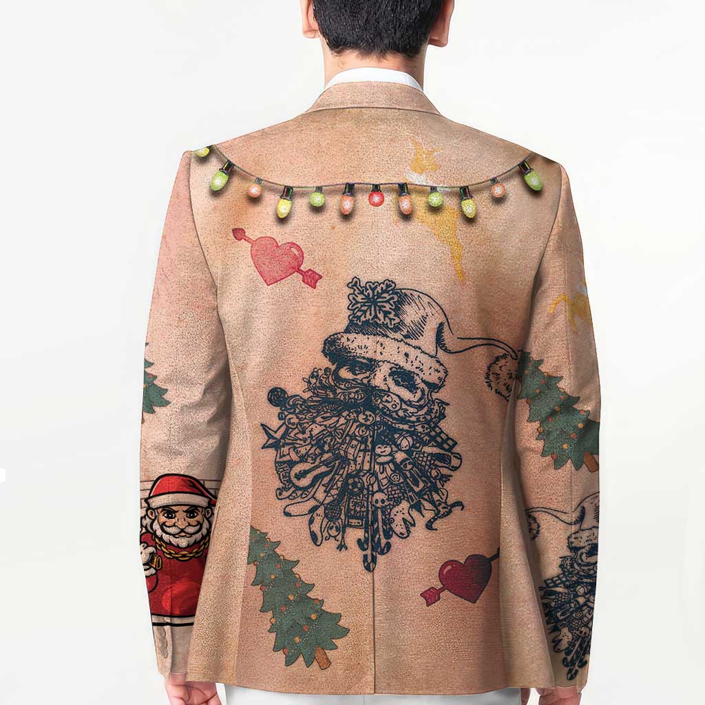 Christmas Costume Blazer Funny Hairy Body Xmas Tattoo - Wonder Print Shop