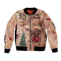 Christmas Costume Bomber Jacket Funny Hairy Body Xmas Tattoo - Wonder Print Shop