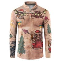 Christmas Costume Button Sweatshirt Funny Hairy Body Xmas Tattoo - Wonder Print Shop