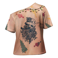 Christmas Costume Cross Shoulder Shirt Funny Hairy Body Xmas Tattoo - Wonder Print Shop