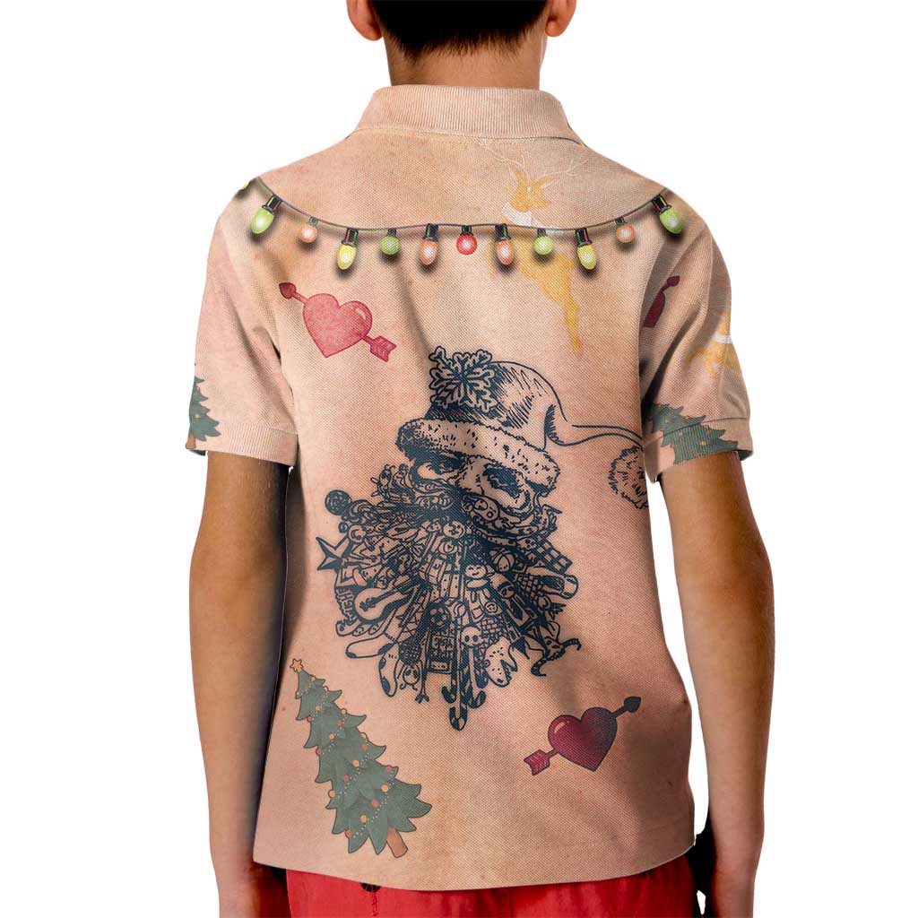 Christmas Costume Kid Polo Shirt Funny Hairy Body Xmas Tattoo - Wonder Print Shop
