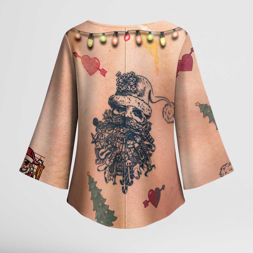 Christmas Costume Kimono Sleeve Blouse Funny Hairy Body Xmas Tattoo - Wonder Print Shop