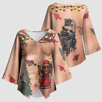 Christmas Costume Kimono Sleeve Blouse Funny Hairy Body Xmas Tattoo - Wonder Print Shop