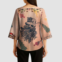 Christmas Costume Kimono Sleeve Blouse Funny Hairy Body Xmas Tattoo - Wonder Print Shop