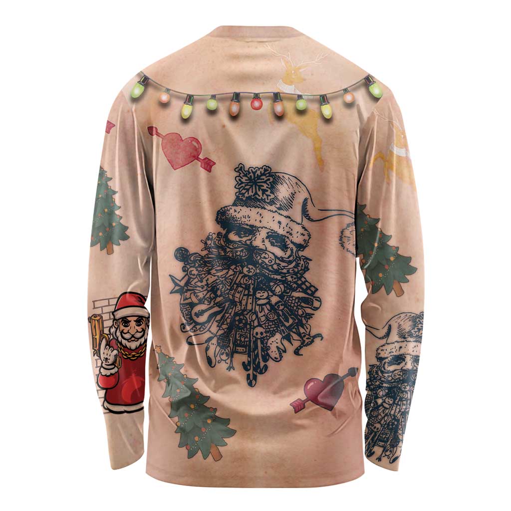 Christmas Costume Long Sleeve Shirt Funny Hairy Body Xmas Tattoo - Wonder Print Shop