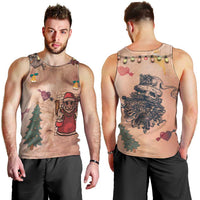 Christmas Costume Men Tank Top Funny Hairy Body Xmas Tattoo - Wonder Print Shop