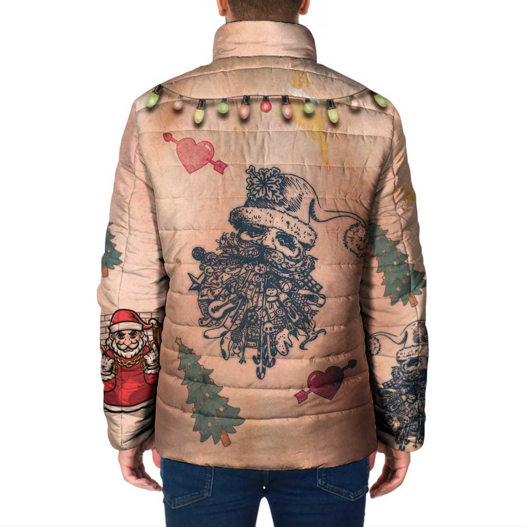 Christmas Costume Padded Jacket Funny Hairy Body Xmas Tattoo - Wonder Print Shop