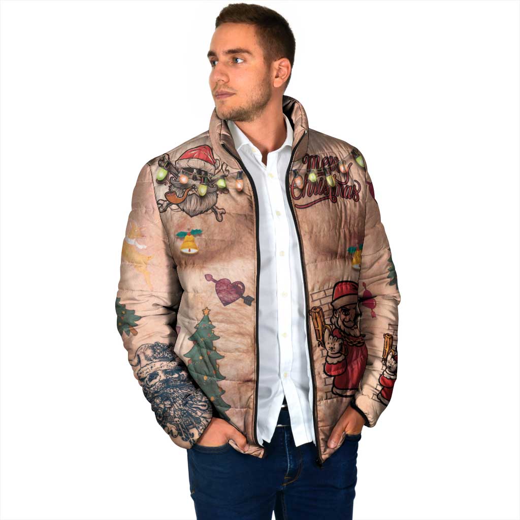 Christmas Costume Padded Jacket Funny Hairy Body Xmas Tattoo - Wonder Print Shop