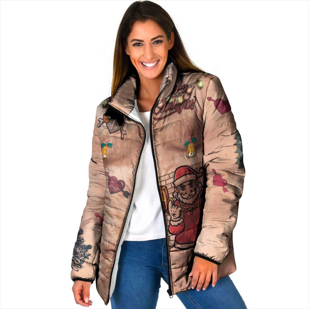 Christmas Costume Padded Jacket Funny Hairy Body Xmas Tattoo - Wonder Print Shop