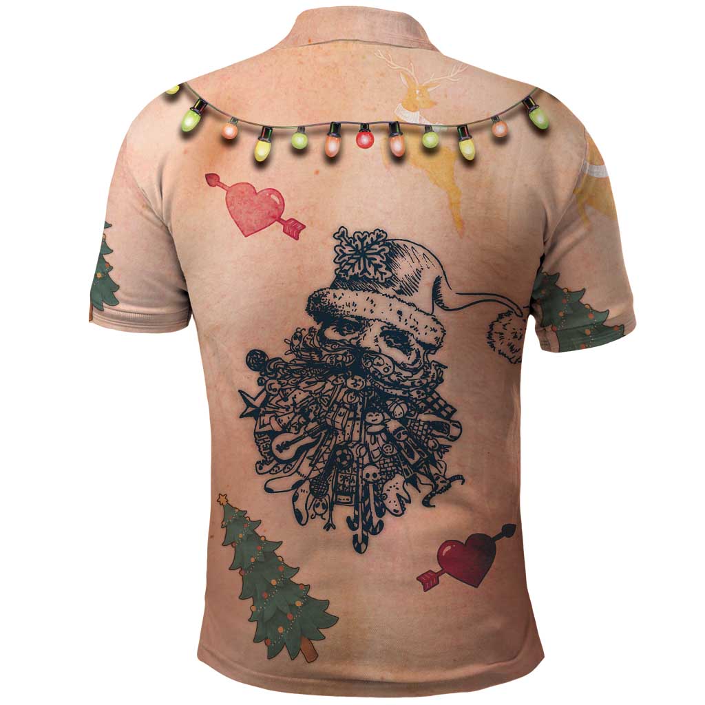 Christmas Costume Polo Shirt Funny Hairy Body Xmas Tattoo - Wonder Print Shop