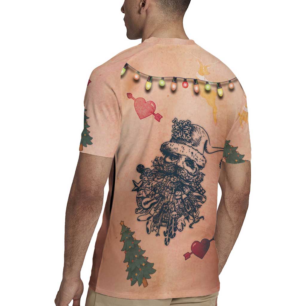 Christmas Costume Rugby Jersey Funny Hairy Body Xmas Tattoo - Wonder Print Shop