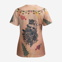 Christmas Costume Scrub Top Funny Hairy Body Xmas Tattoo - Wonder Print Shop