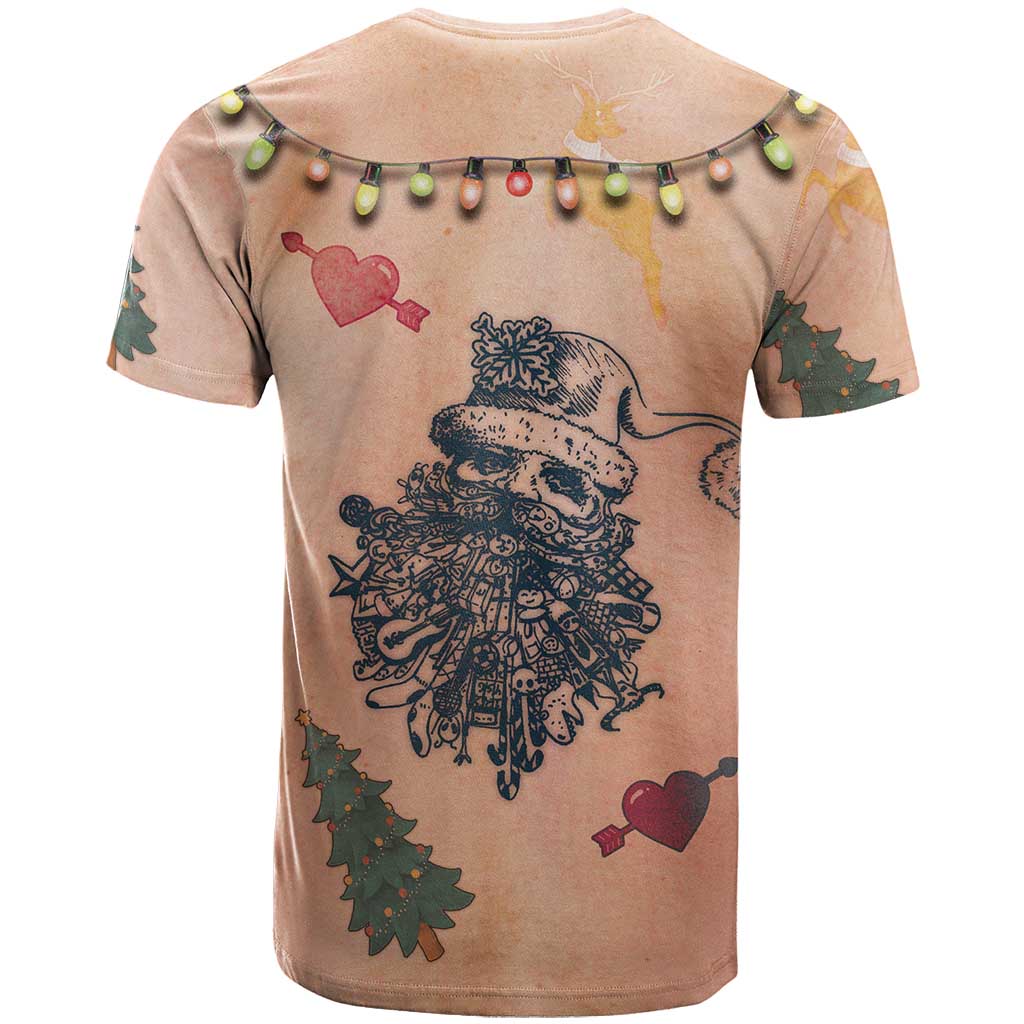 Christmas Costume T Shirt Funny Hairy Body Xmas Tattoo - Wonder Print Shop