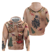Christmas Costume Zip Hoodie Funny Hairy Body Xmas Tattoo - Wonder Print Shop