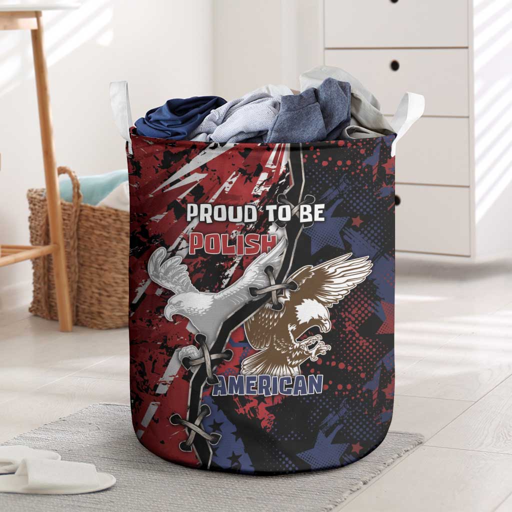 Polish American Heritage Month Laundry Basket Eagle With Grunge Style - Wonder Print Shop