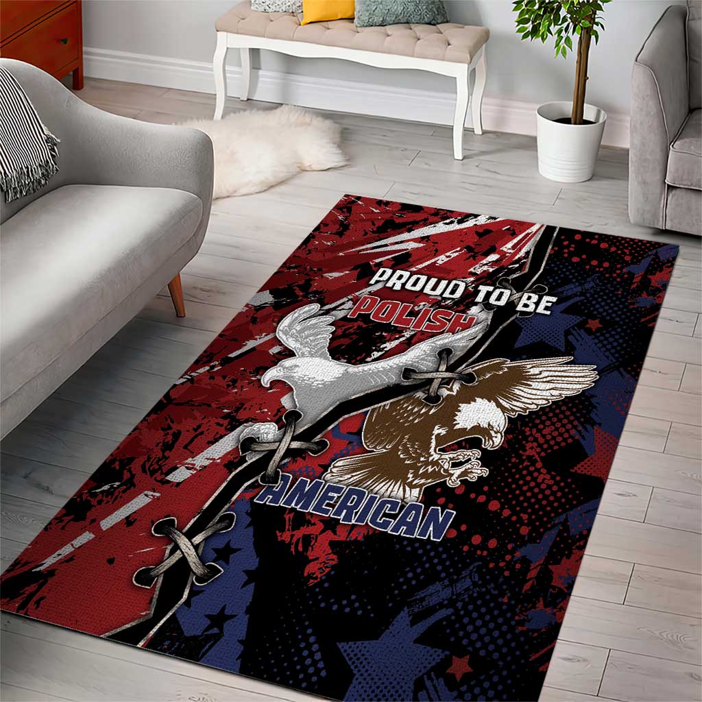 Polish American Heritage Month Area Rug Eagle With Grunge Style - Wonder Print Shop