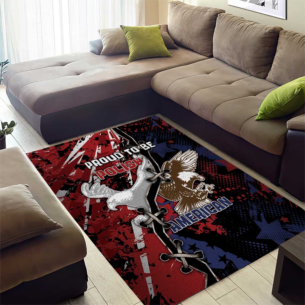 Polish American Heritage Month Area Rug Eagle With Grunge Style - Wonder Print Shop