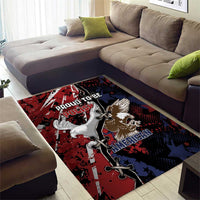 Polish American Heritage Month Area Rug Eagle With Grunge Style - Wonder Print Shop
