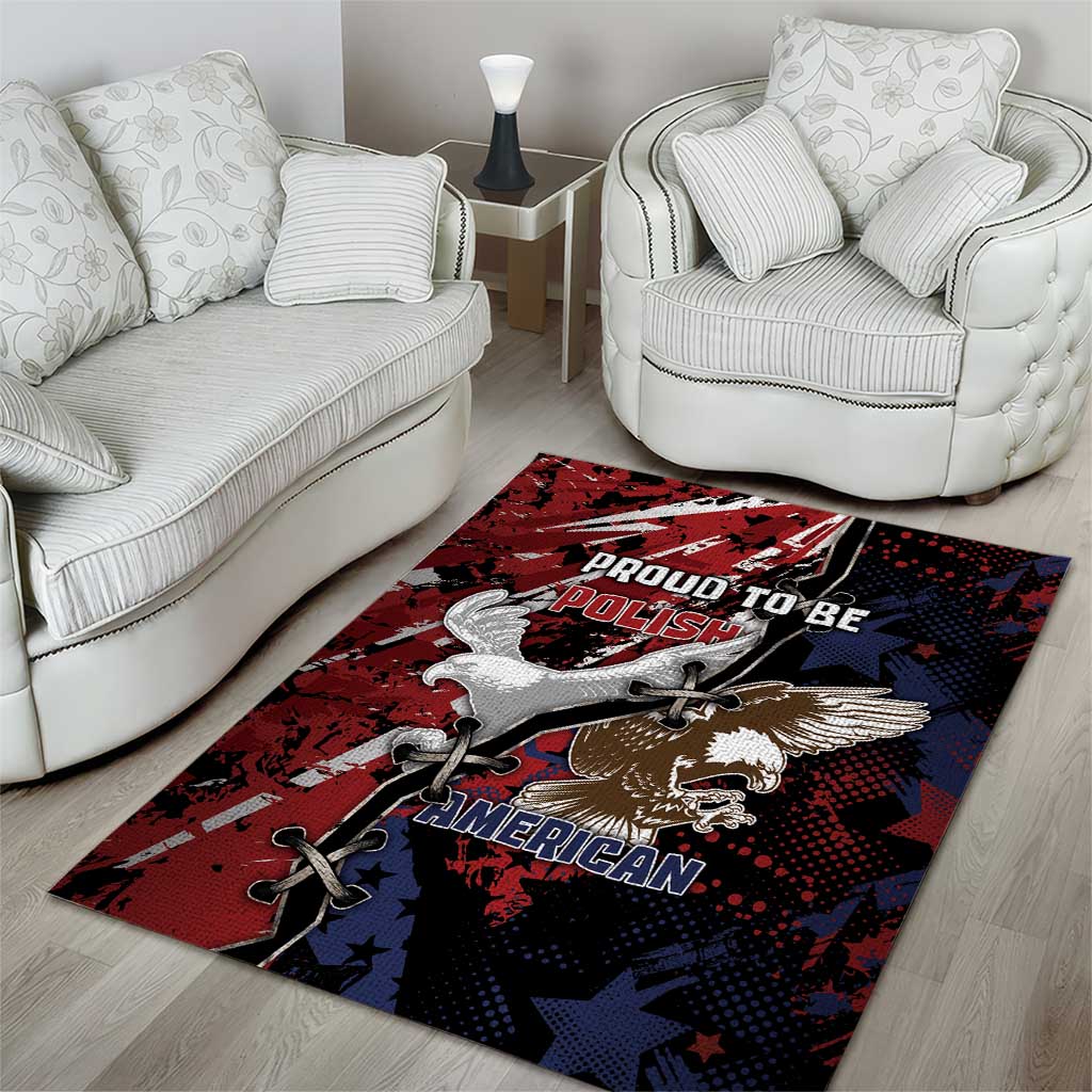Polish American Heritage Month Area Rug Eagle With Grunge Style - Wonder Print Shop