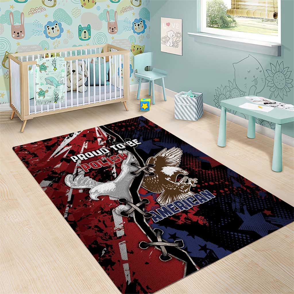 Polish American Heritage Month Area Rug Eagle With Grunge Style - Wonder Print Shop