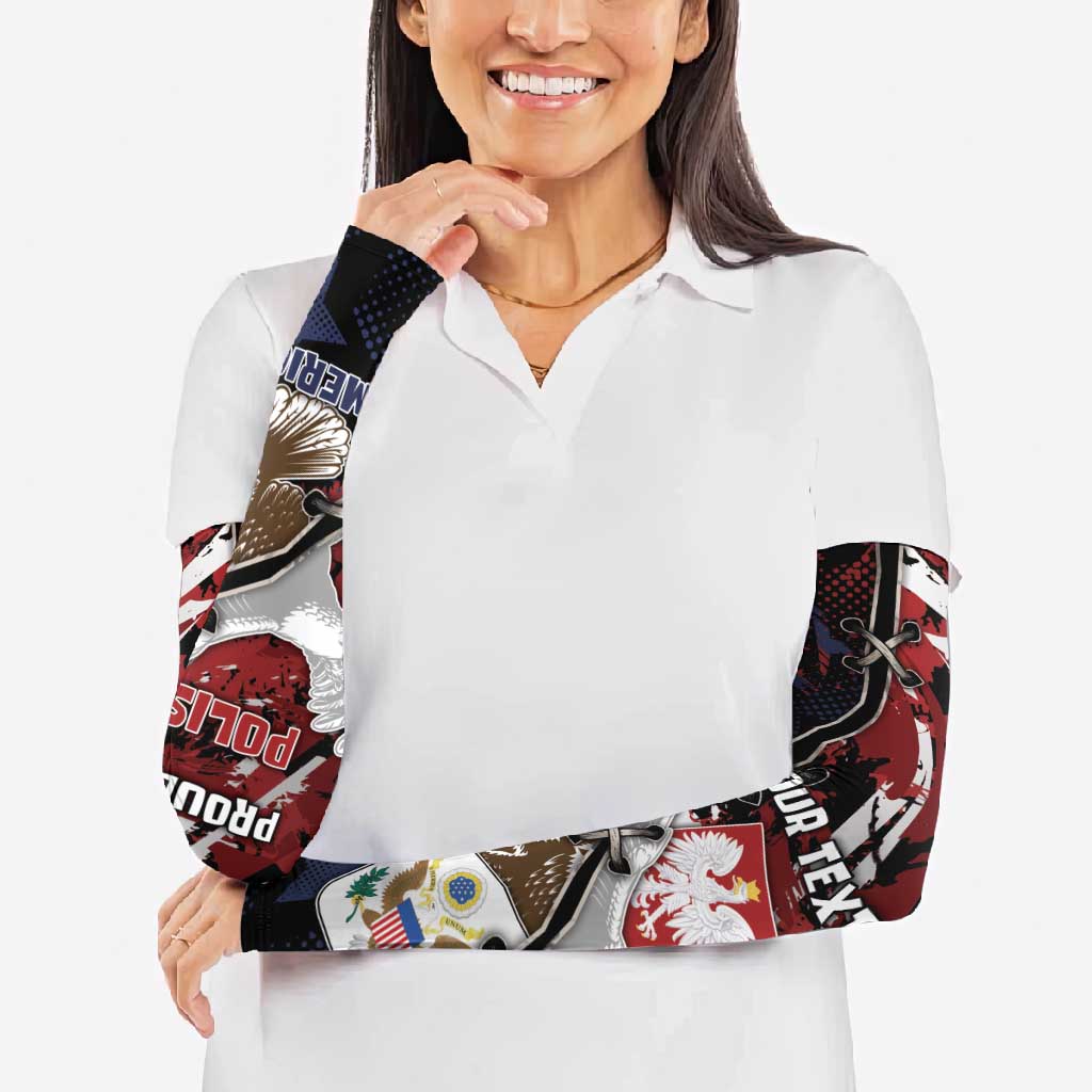 Personalized Polish American Heritage Month Arm Sleeves Eagle With Grunge Style - Wonder Print Shop