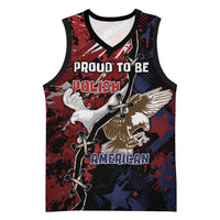 Personalized Polish American Heritage Month Basketball Jersey Eagle With Grunge Style - Wonder Print Shop