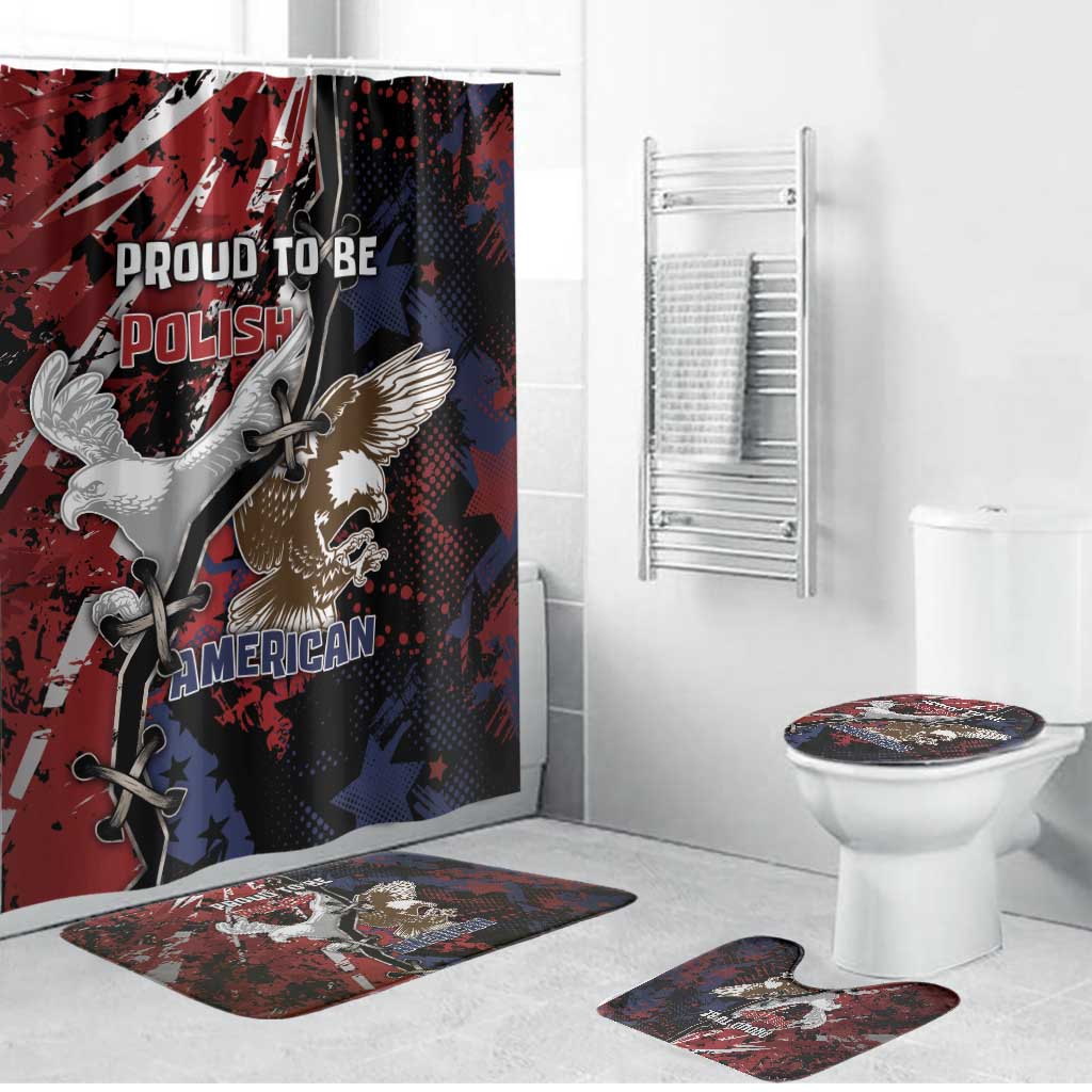 Polish American Heritage Month Bathroom Set Eagle With Grunge Style - Wonder Print Shop