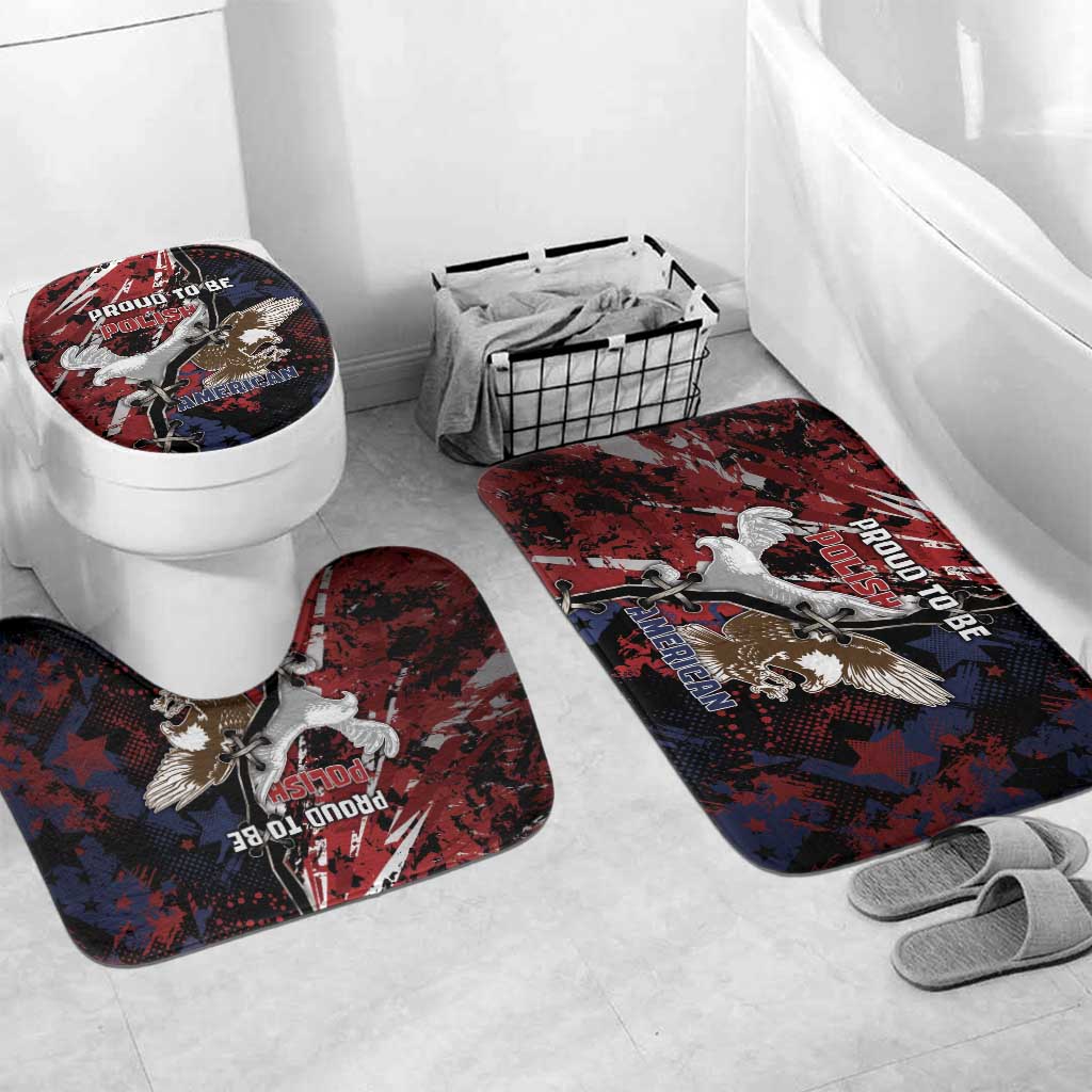Polish American Heritage Month Bathroom Set Eagle With Grunge Style - Wonder Print Shop