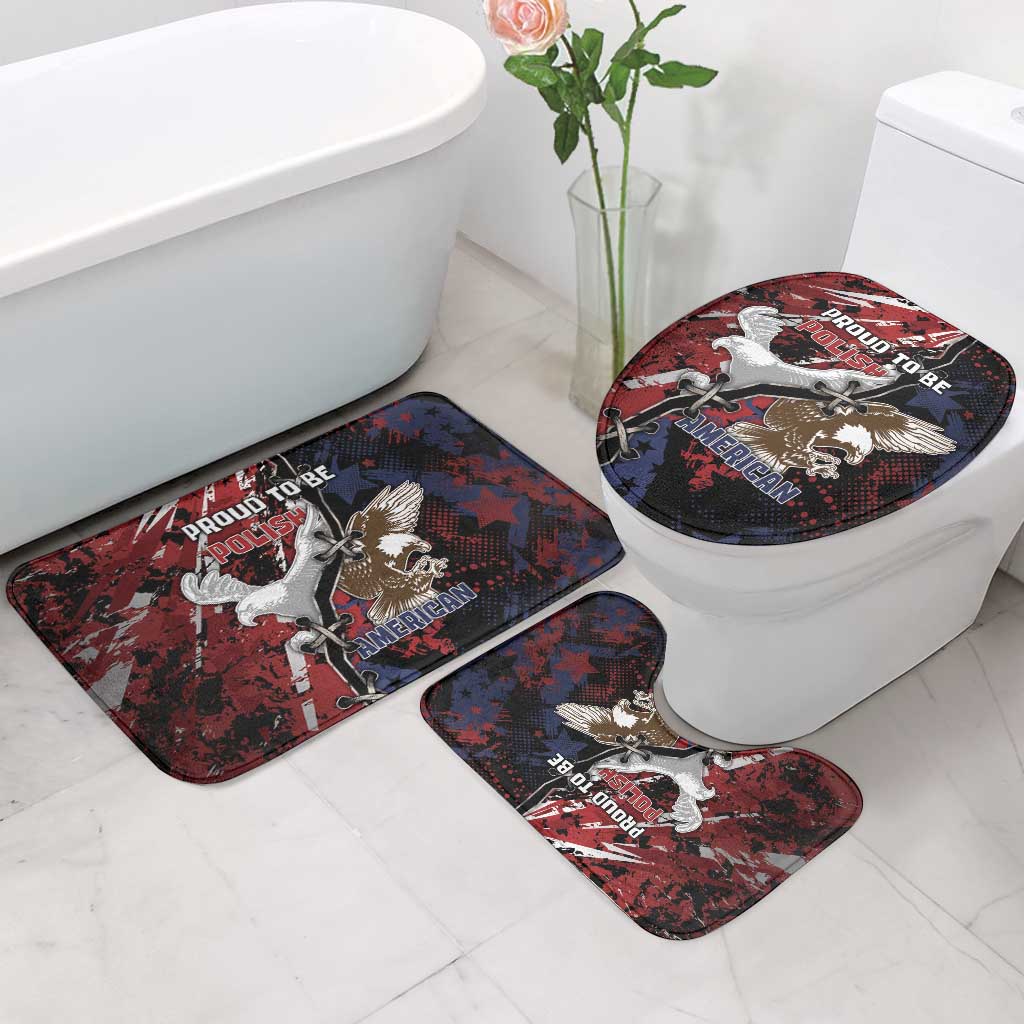Polish American Heritage Month Bathroom Set Eagle With Grunge Style - Wonder Print Shop