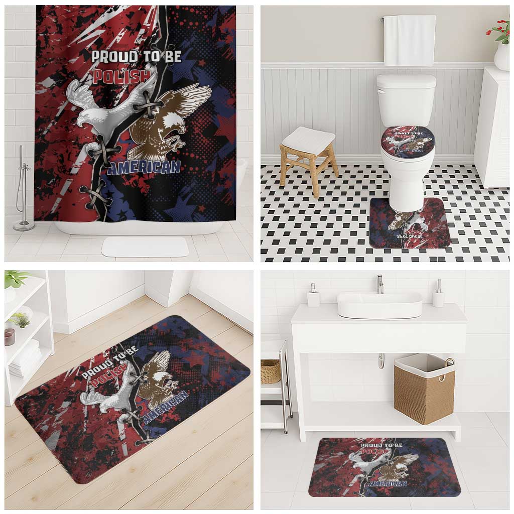 Polish American Heritage Month Bathroom Set Eagle With Grunge Style - Wonder Print Shop