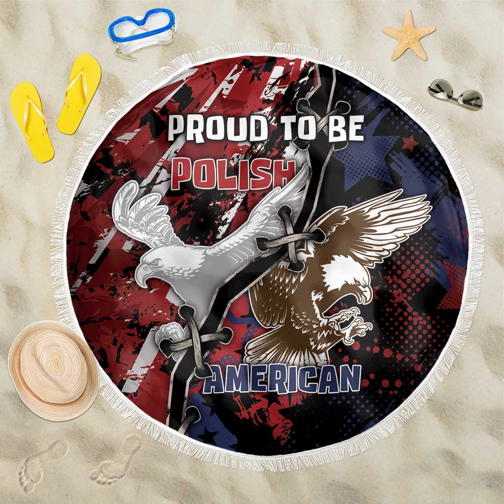 Polish American Heritage Month Beach Blanket Eagle With Grunge Style - Wonder Print Shop