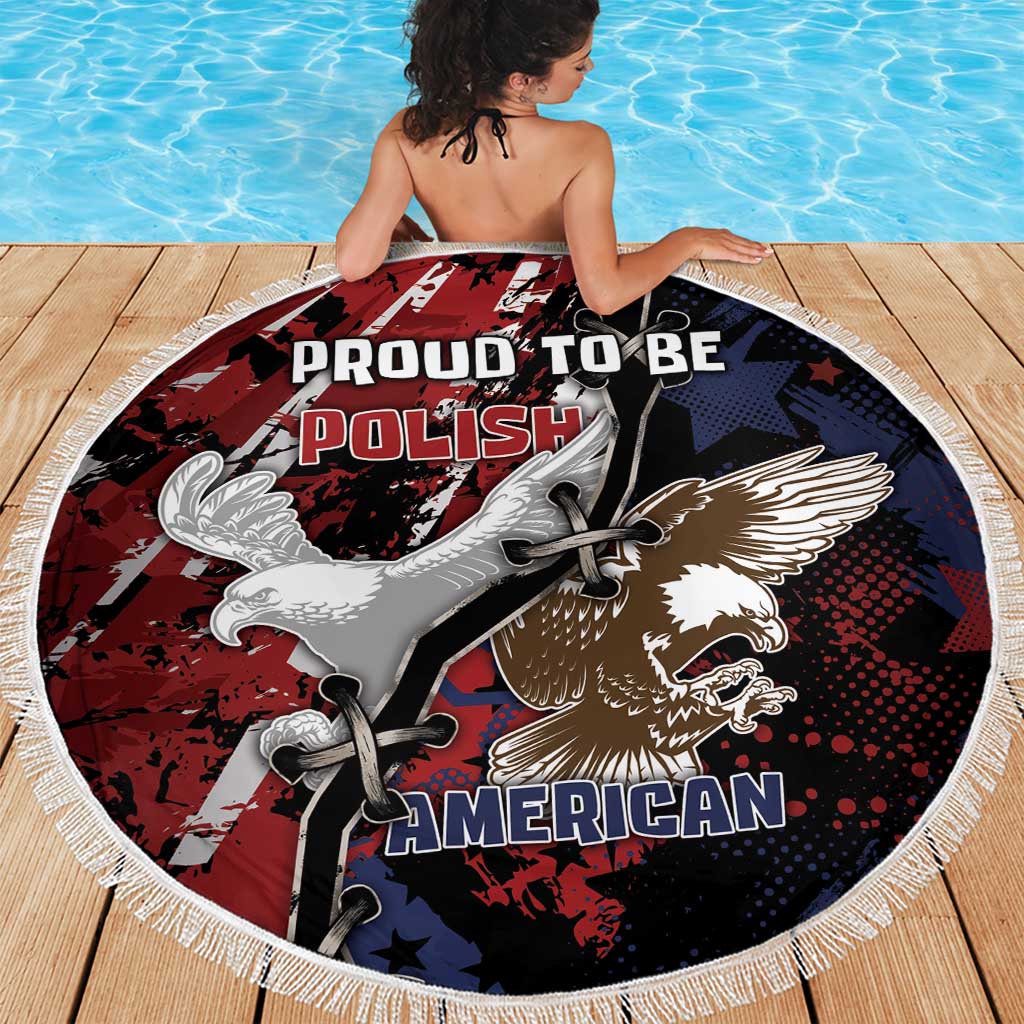 Polish American Heritage Month Beach Blanket Eagle With Grunge Style - Wonder Print Shop