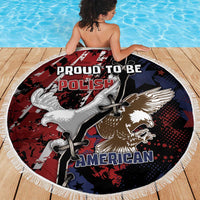 Polish American Heritage Month Beach Blanket Eagle With Grunge Style - Wonder Print Shop