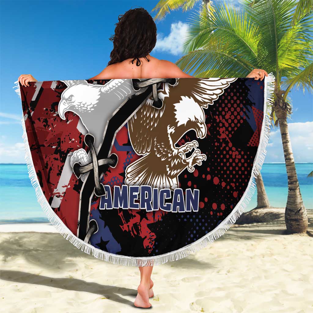 Polish American Heritage Month Beach Blanket Eagle With Grunge Style - Wonder Print Shop