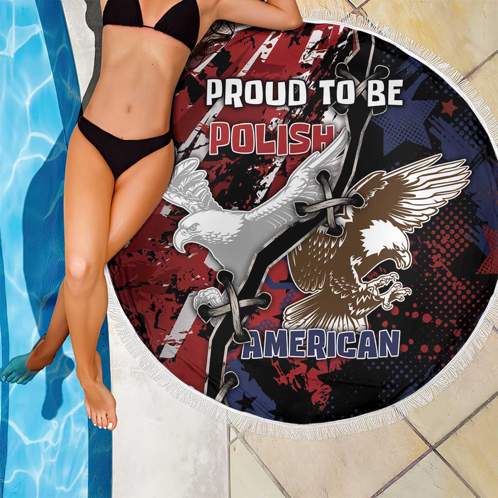 Polish American Heritage Month Beach Blanket Eagle With Grunge Style - Wonder Print Shop