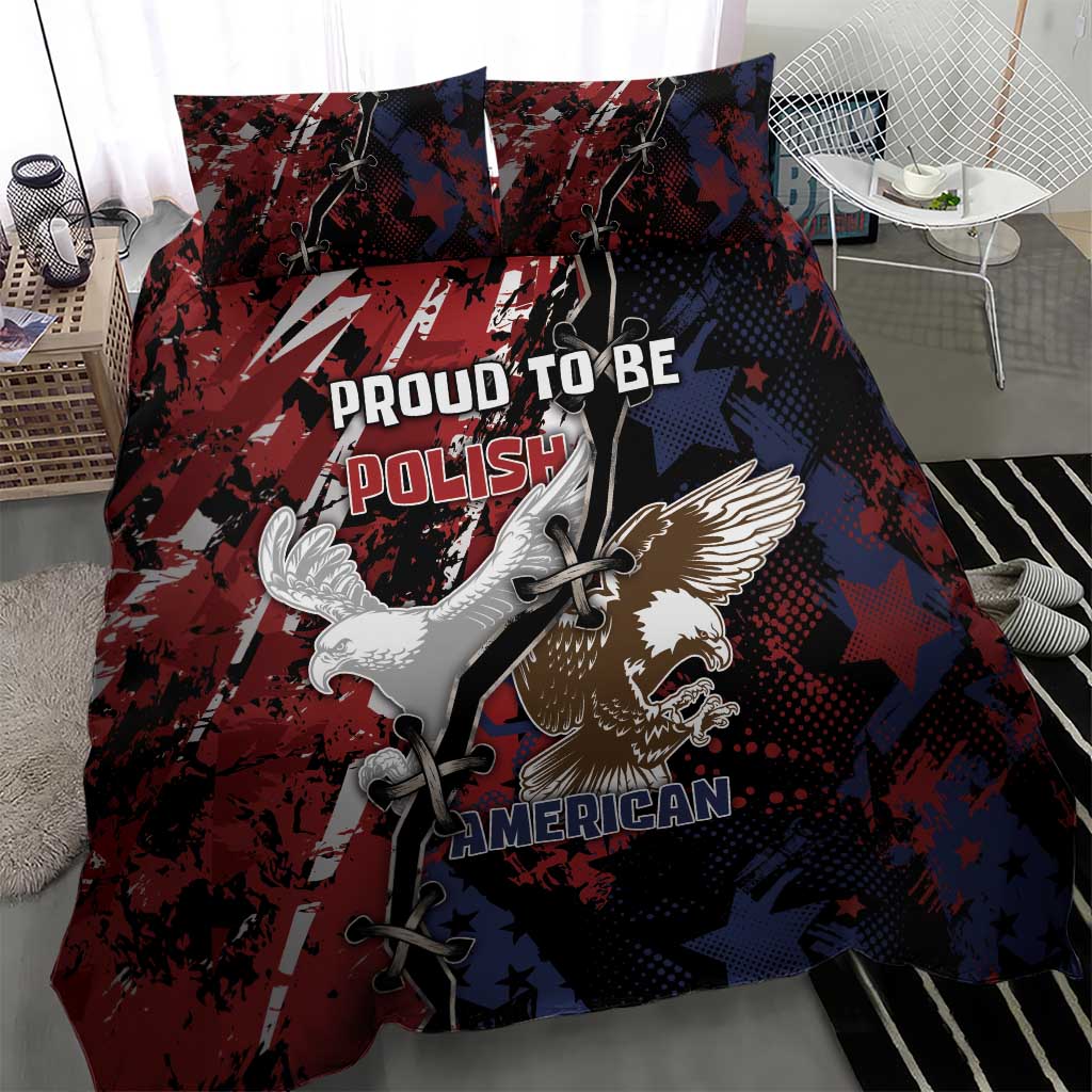 Polish American Heritage Month Bedding Set Eagle With Grunge Style - Wonder Print Shop