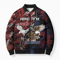 Personalized Polish American Heritage Month Bomber Puffer Jacket Eagle With Grunge Style - Wonder Print Shop